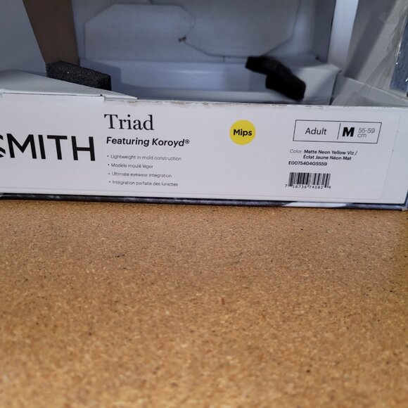 Smith Triad MIPS Road Helmet Medium 55-59cm Matte Neon Yellow Viz- New $200 - Picture 5 of 10